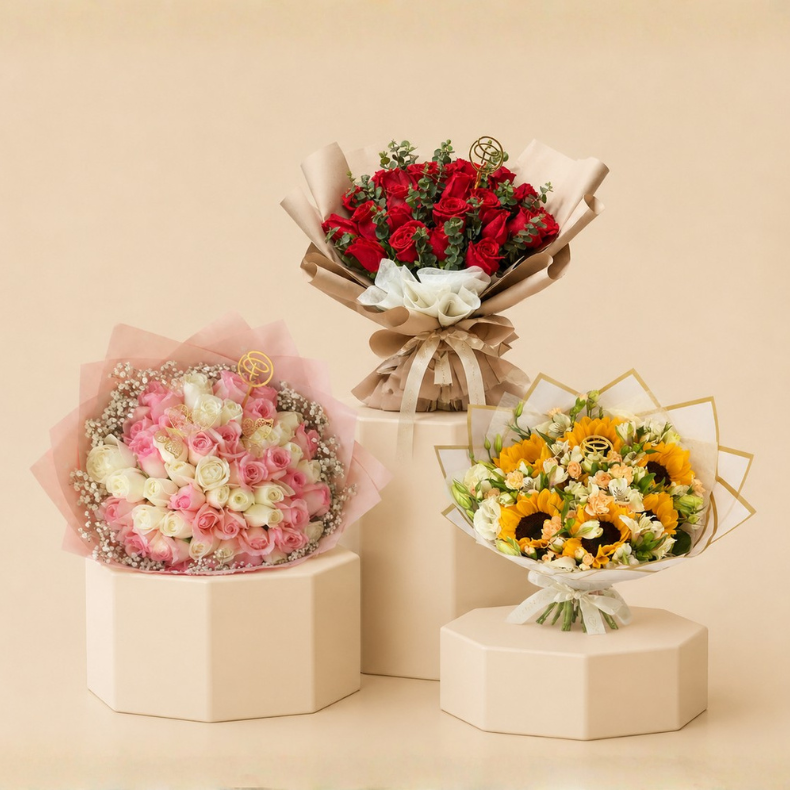 25% de descuento en ramos de rosas y girasoles