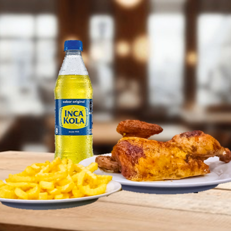 1/2 Pollo a la Brasa + Papas + Inca Kola 500ml a S/39.90