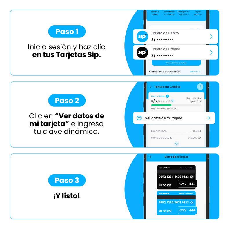 Ahora deberás usar tu CVV dinámico para tus compras online. Encuéntralo en tu App Sip.